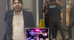 Video shows moment suspected gunman outside Jewish Museum is arrested while shouting ‘Free free Palestine’ as witnesses describe helping him before realizing he was the killer