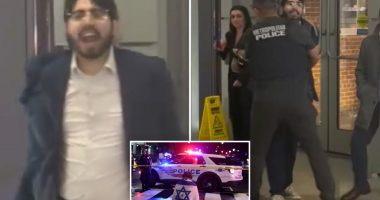 Video shows moment suspected gunman outside Jewish Museum is arrested while shouting ‘Free free Palestine’ as witnesses describe helping him before realizing he was the killer