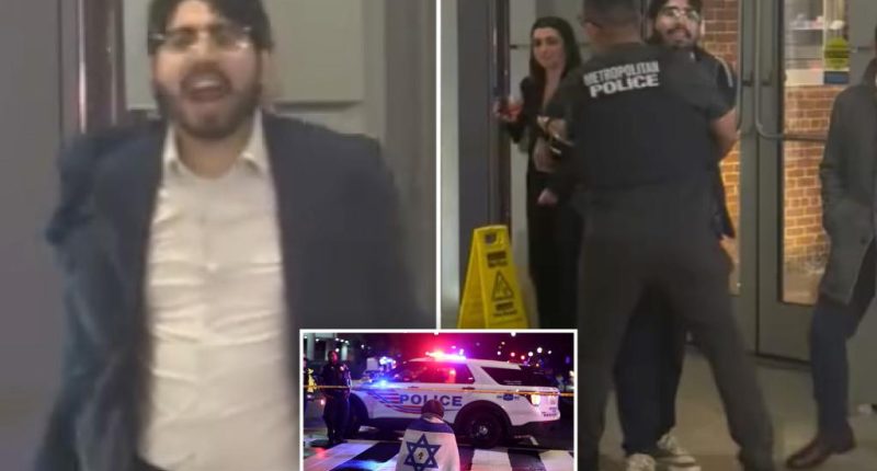 Video shows moment suspected gunman outside Jewish Museum is arrested while shouting ‘Free free Palestine’ as witnesses describe helping him before realizing he was the killer
