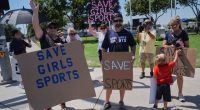 Violence erupts over trans athlete AB Hernandez in California with supporter arrested for smashing car with Pride flag