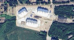 Aerial view of the Nenoksa naval testing range.
