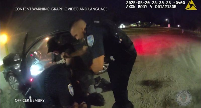 WATCH: Bradenton police officer pinned against dashboard as driver speeds off