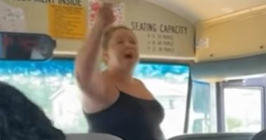 White 'School Bus Karen' who berates black student gets instant karma