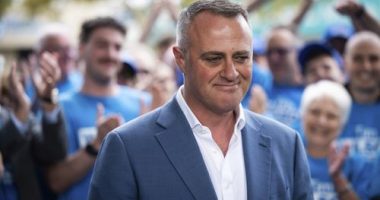 Tim Wilson at a press conference in Brighton, Victoria.
