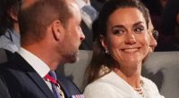 They've been married for more than a decade - yet the Prince and Princess of Wales appeared more loved up than ever as they joined the King and Queen at the VE Day concert on Thursday evening (pictured)