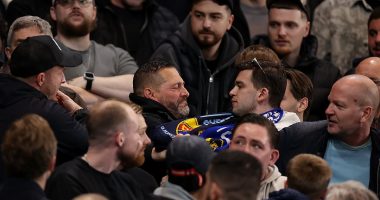 Chelsea's shame in the stands: Fans brawl with 8,000 Swedish supporters who got hold of tickets in home end - leaving club with questions to answer