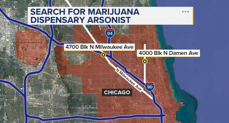 Chicago crime: Police searching for arson suspect in Molotov cocktail attacks to cannabis dispensaries on Milwaukee, Damen avenues