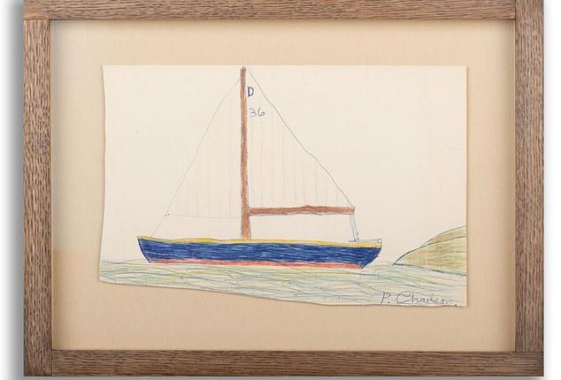 The picture, drawn by the young Prince of Wales when he was a pupil at Cheam school, was given by him as a gift to his matron Stella Jack in 1957