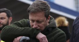 Hallmark star chokes back tears after wife killed and young child injured in horrifying attack