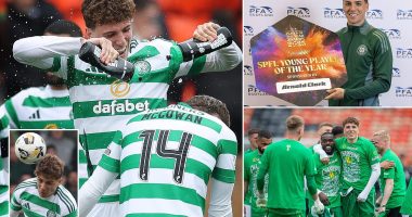 Hopefully THAT transfer fee doesn't seem so big now that I'm helping Celtic win titles and trophies, says Arne Engels