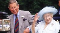 King Charles is pictured in 1990 with his grandmother the Queen Mother - who he acquired his spending habits from