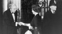 Harold Wilson greets the Queen outside No.10 in 1976. Despite the stark differences between the two, Wilson and the Queen devolved a close friendship which led Elizabeth to bestow upon Wilson the honour of being her favourite Prime Minister