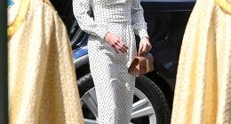 Princess Catherine of Wales donned a pair of earrings that once belonged Diana, Princess of Wales at today’s VE Day service