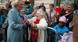 Queen Camilla was greeted by an excited supporter in Bradford as King Charles was wowed by magician Steven Frayne's impressive tricks