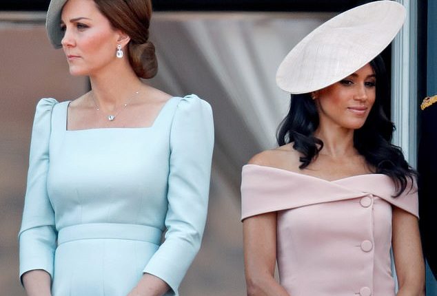 Kate Middleton and Meghan Markle (pictured at Trooping the Colour in 2018) have never shared a warm relationship with each other