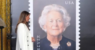 Melania Trump unveils US stamp honoring Barbara Bush