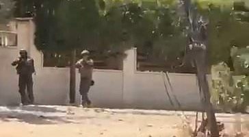 Moment diplomats and journalists run for cover as Israeli troops open fire during tour of West Bank