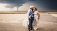 Newlyweds take wedding photos in front of tornado in New Mexico