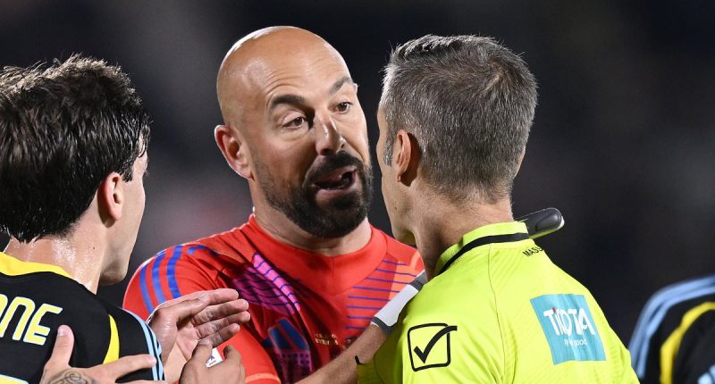 Pepe Reina, 42, endures NIGHTMARE end to his career - as Liverpool legend and World Cup winner is sent off in final game before retirement