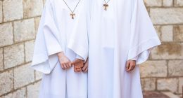 Prince Jacques and Princess Gabriella of Monaco, pictured, have made their first Holy Communion
