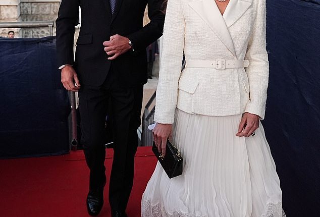 The Princess of Wales turned heads  as she stepped out in a glamorous pure white Self Portrait blazer dress