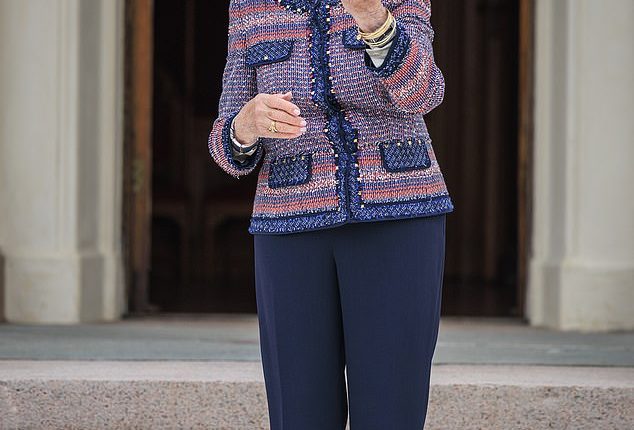 Queen Sonja of Norway has attended the opening of a ceramics exhibition barely weeks after her sudden hospitalisation for 'breathing difficulties'