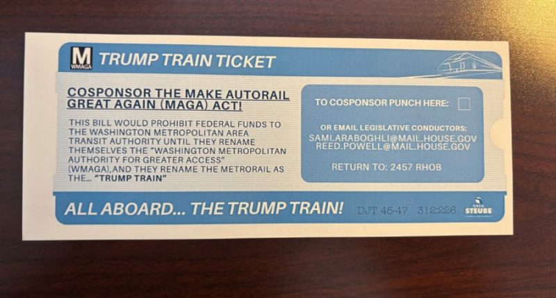 Republican introduces bill to rename DC Metro the ‘Trump Train,’ ‘WMAGA’