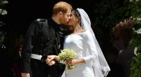 Prince Harry and Meghan on their wedding day at St George's Chapel in Windsor Castle