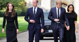 Despite once being dubbed the 'fab four', the Waleses and the Sussexes were not seeing eye to eye. Kate Middleton, Prince William, Prince Harry and Meghan Markle are pictured