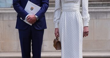 The Prince and Princess of Wales lay flowers at the Innocent Victims' Memorial following a Service of Thanksgiving at Westminster Abbey in London today