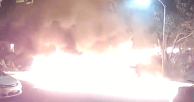 San Diego plane crash fire captured on doorbell camera