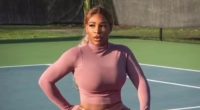 Serena Williams shows off her body while working out on a tennis court... after opening up about her postpartum weight loss journey