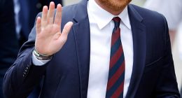 Prince Harry arrives at the Royal Courts of Justice to attend the second day of his hearing on April 9, 2025