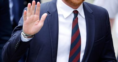 Prince Harry arrives at the Royal Courts of Justice to attend the second day of his hearing on April 9, 2025