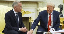 The body language behind how Trump dominated 'nervous' and 'weak' Mark Carney while taunting him about Canada could becoming 51st state