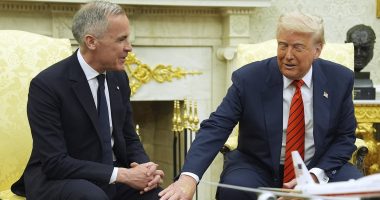 The body language behind how Trump dominated 'nervous' and 'weak' Mark Carney while taunting him about Canada could becoming 51st state