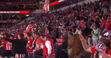 The incredible moment rival fans discover Jordan Henderson's Ajax have CHOKED in the Dutch title race to 99th-minute equaliser