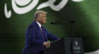 Trump blames Biden policies in Saudi address