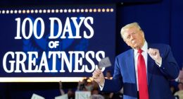 Trump marks 100 days with Michigan rally