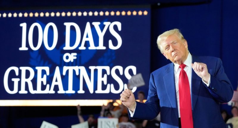 Trump marks 100 days with Michigan rally