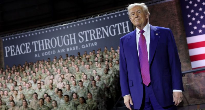 Trump visits US troops at Al Udeid Air Base in Qatar