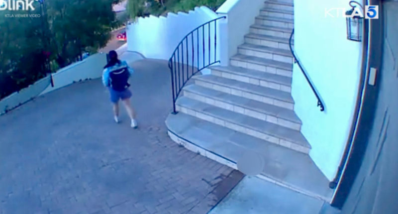 Video: Amazon driver caught purportedly relieving herself on front porch of home