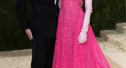 It emerged on Wednesday that Brooklyn Beckham and his wife Nicola Peltz, pictured at the Met Gala in 2021, had rubbed shoulders with Prince Harry and Meghan at a dinner in Montecito