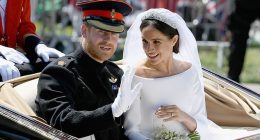 Prince Harry and Meghan on their wedding day in May 2018. A royal biographer has claimed the Queen was shocked by Harry's behaviour before and after the marriage