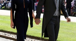 David and Victoria Beckham reportedly feel 'blindsided' by their eldest son Brooklyn's new friendship with their 'ex pals' Prince Harry and Meghan (pictured at Sussexes wedding in 2018)