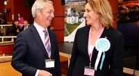 Nigel Farage and Sarah Pochin at a by-election.