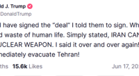 'Immediately evacuate Tehran': Trump's chilling social media warning