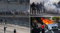 2,000 LA anti-ICE rioters takeover 101 Freeway downtown as self-driving cars lit on fire in chaotic scene