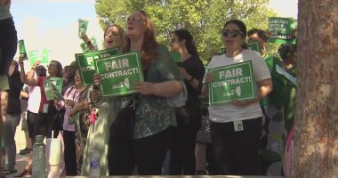 AFSCME protests at Champaign Co. Courthouse, warns of possible strike if new contract isn't complete soon