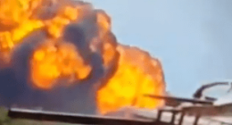 Large fire and explosion.